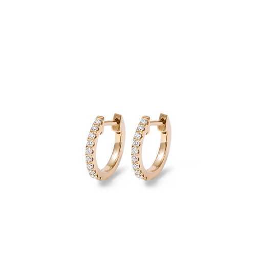 Hoop Earrings with 0.20tw of Laboratory-Grown Diamonds in 9kt Yellow Gold Earrings Bevilles 