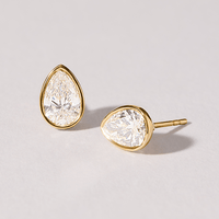 Pear Solitaire Stud Earrings with 2.00ct of Laboratory Grown Diamonds in 9kt Yellow Gold Earrings Bevilles 