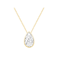 Pear Cut Solitaire Necklace with 1.00ct of Laboratory Grown Diamonds in 9kt Yellow Gold Necklaces Bevilles 