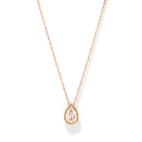45cm Pear Cut 0.50ct Laboratory-Grown Diamond Solitaire Necklace in 9kt Yellow Gold Pendants Bevilles 