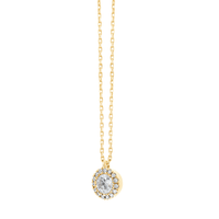 Halo Stud Earring and Necklace Set with 3/4ct of Laboratory Grown Diamonds in 9ct Yellow Gold Bevilles Jewellers 