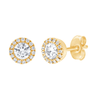 Halo Stud Earring and Necklace Set with 3/4ct of Laboratory Grown Diamonds in 9ct Yellow Gold Bevilles Jewellers 