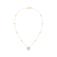 45cm Halo Station Necklace with 1.00tw of Laboratory-Grown Diamonds in 9kt Yellow Gold Pendants Bevilles 