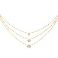 3 Layer Bezel Necklace with 1.00ct of Laboratory Grown Diamonds in 9ct Yellow Gold Bevilles Jewellers 