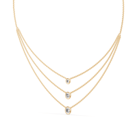 45cm 3 Layer Bezel Necklace with 1.00tw of Laboratory-Grown Diamonds in 9kt Yellow Gold Pendants Bevilles 