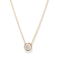 45cm 0.80ct Laboratory-Grown Diamond Bezel Solitaire Necklace in 9kt Yellow Gold Pendants Bevilles 