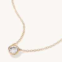 45cm 0.80ct Laboratory-Grown Diamond Bezel Solitaire Necklace in 9kt Yellow Gold Pendants Bevilles 