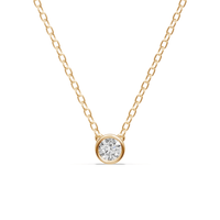 45cm 0.40ct Laboratory-Grown Diamond Bezel Solitaire Necklace in 9kt Yellow Gold Pendants Bevilles 