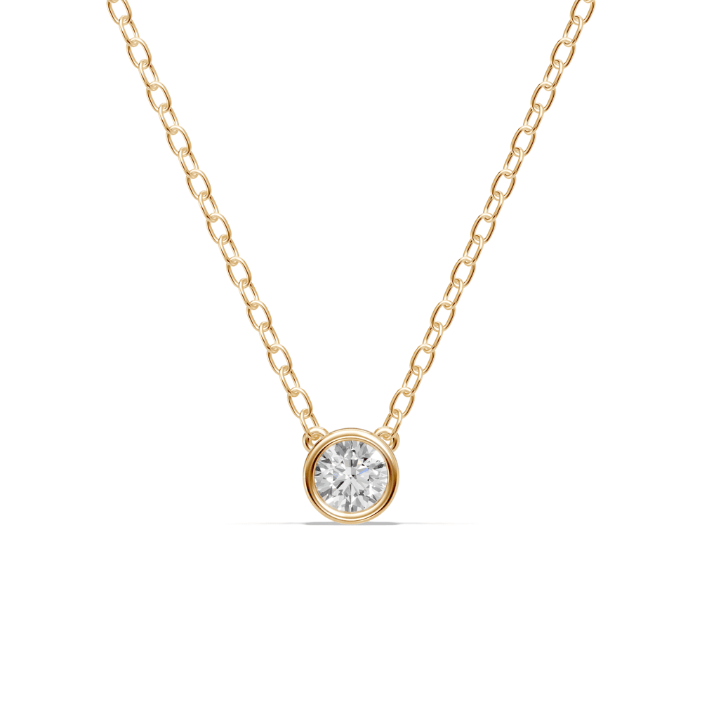 45cm 0.40ct Laboratory-Grown Diamond Bezel Solitaire Necklace in 9kt Yellow Gold Pendants Bevilles 