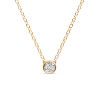 Bezel Necklace with 0.40ct of Laboratory Grown Diamonds in 9ct Yellow Gold Bevilles Jewellers 