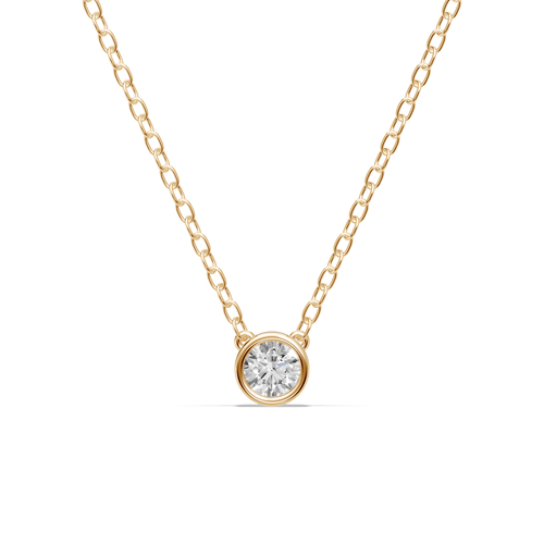 Bezel Necklace with 0.40ct of Laboratory Grown Diamonds in 9ct Yellow Gold Bevilles Jewellers 