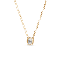 45cm 0.40ct Laboratory-Grown Diamond Bezel Solitaire Necklace in 9kt Yellow Gold Pendants Bevilles 