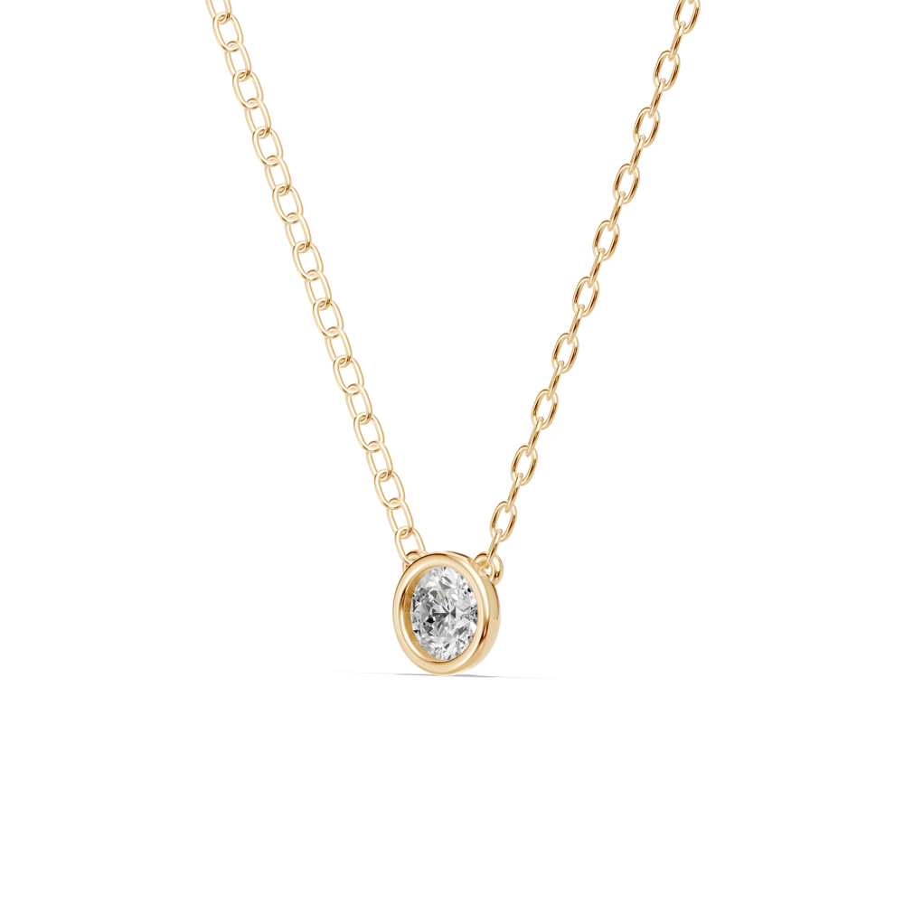 45cm 0.40ct Laboratory-Grown Diamond Bezel Solitaire Necklace in 9kt Yellow Gold Pendants Bevilles 