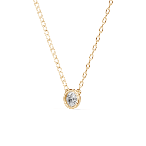 Bezel Necklace with 0.40ct of Laboratory Grown Diamonds in 9ct Yellow Gold Bevilles Jewellers 