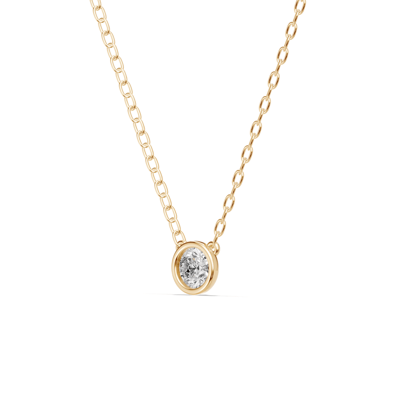 Bezel Necklace with 0.40ct of Laboratory Grown Diamonds in 9ct Yellow Gold Bevilles Jewellers 
