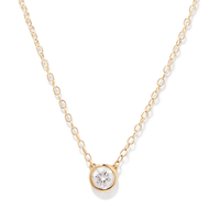 45cm 0.20ct Laboratory-Grown Diamond Bezel Solitaire Necklace in 9kt Yellow Gold Pendants Bevilles 