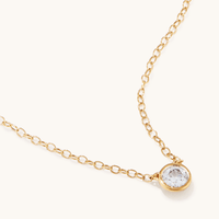 45cm 0.20ct Laboratory-Grown Diamond Bezel Solitaire Necklace in 9kt Yellow Gold Pendants Bevilles 