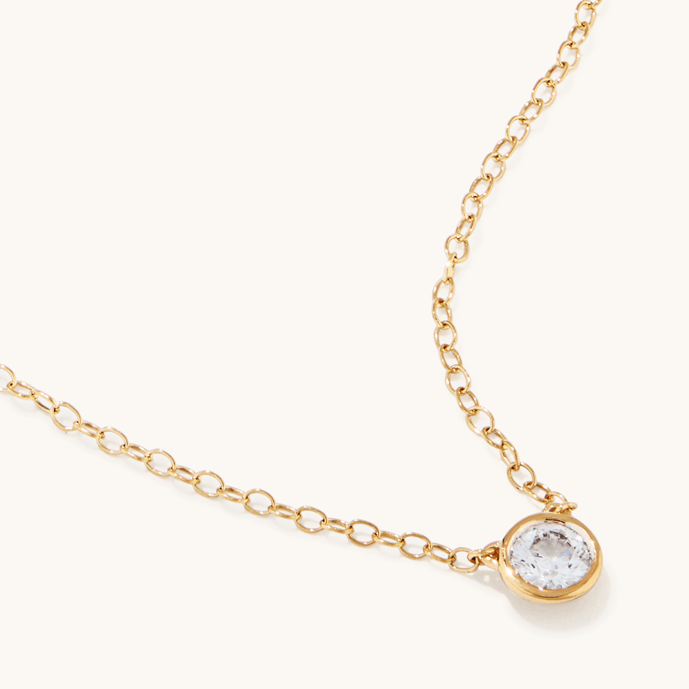 45cm 0.20ct Laboratory-Grown Diamond Bezel Solitaire Necklace in 9kt Yellow Gold Pendants Bevilles 