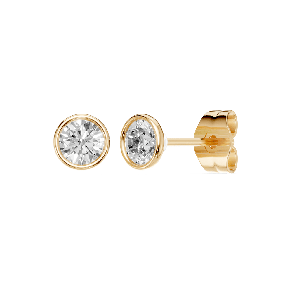 Martini Bezel Stud Earrings with 0.80tw of Laboratory-Grown Diamonds in 9kt Yellow Gold Earrings Bevilles 