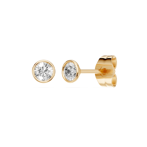 Martini Bezel Stud Earrings with 0.40ct of Laboratory Grown Diamonds in 9ct Yellow Gold Bevilles Jewellers 