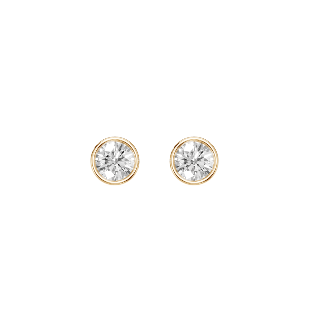 Martini Bezel Stud Earrings with 0.40ct of Laboratory Grown Diamonds in 9ct Yellow Gold Bevilles Jewellers 