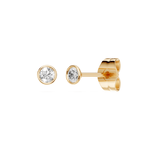 Martini Bezel Stud Earrings with 1/5ct of Laboratory Grown Diamonds in 9ct Yellow Gold Bevilles Jewellers 