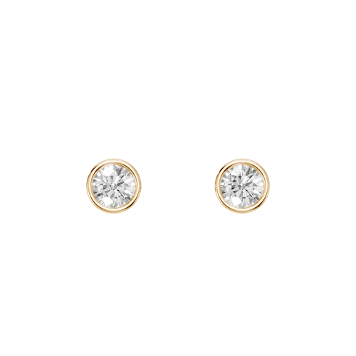 Martini Bezel Stud Earrings with 1/5ct of Laboratory Grown Diamonds in 9ct Yellow Gold Bevilles Jewellers 