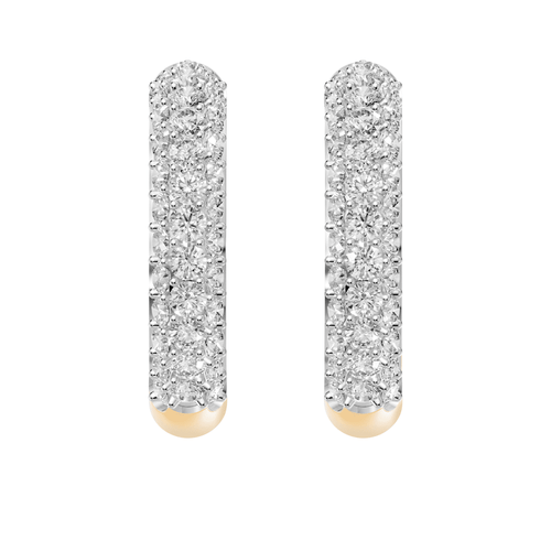 J Hoop Earrings with 2.00ct of Laboratory Grown Diamonds in 9ct Yellow Gold Bevilles Jewellers 