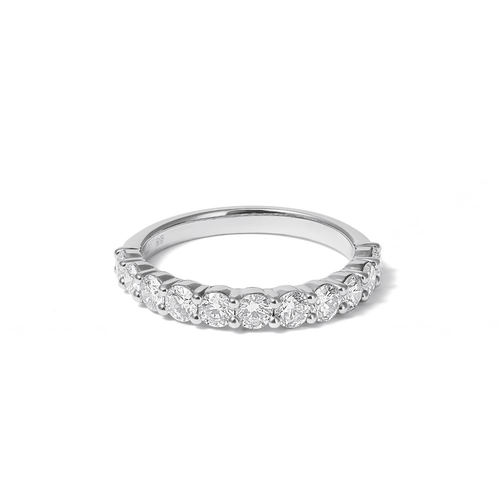 Single Row Dress Ring with 1.00tw of Laboratory-Grown Diamonds in Sterling Silver and Platinum Rings Bevilles 