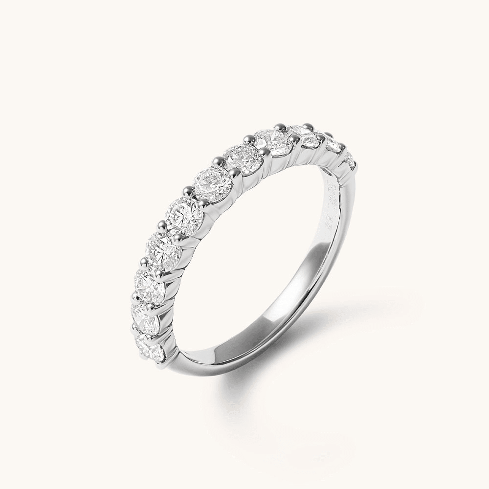 Single Row Dress Ring with 1.00tw of Laboratory-Grown Diamonds in Sterling Silver and Platinum Rings Bevilles 