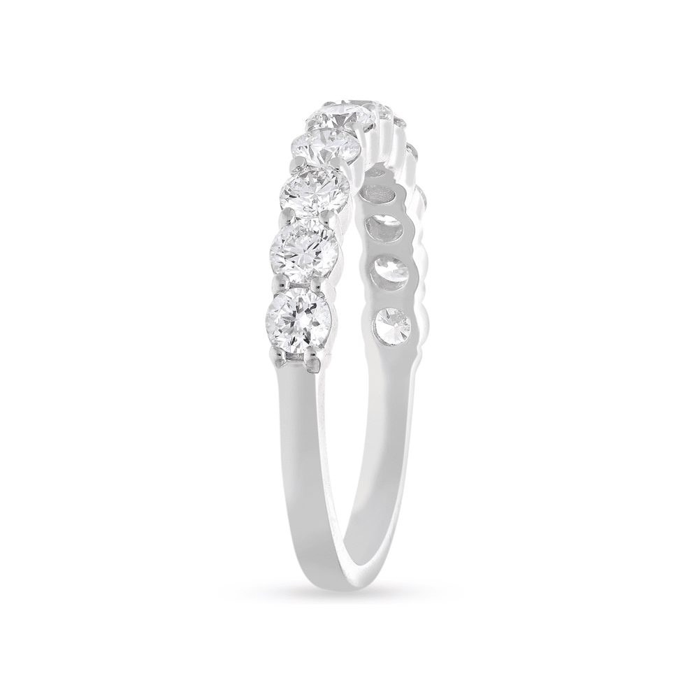 Single Row Dress Ring with 1.00ct of Laboratory Grown Diamonds in Sterling Silver and Platinum Bevilles Jewellers 