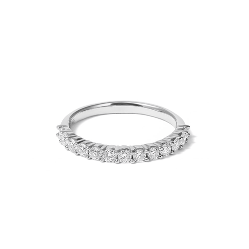 Single Row Dress Ring with 0.50tw of Laboratory-Grown Diamonds in Sterling Silver and Platinum Rings Bevilles 
