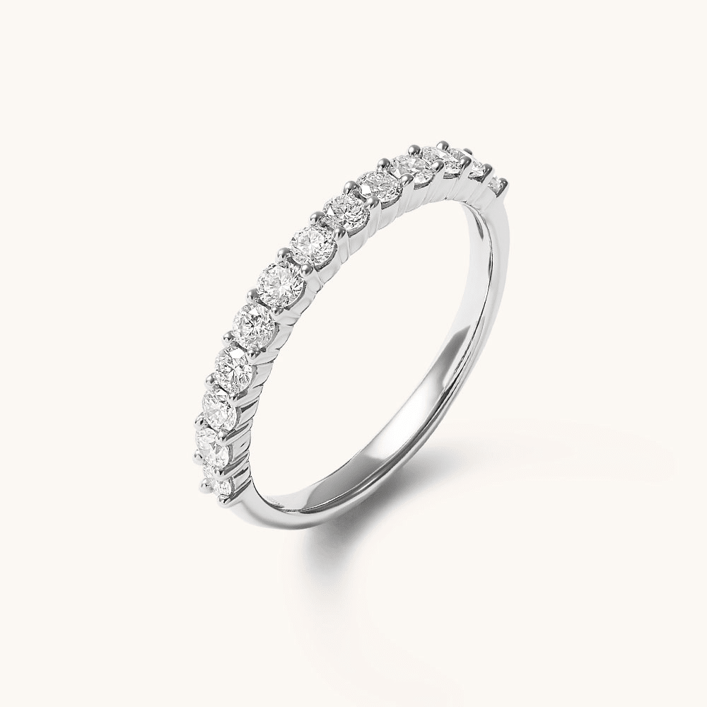Single Row Dress Ring with 0.50tw of Laboratory-Grown Diamonds in Sterling Silver and Platinum Rings Bevilles 
