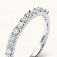 Single Row Dress Ring with 0.50tw of Laboratory-Grown Diamonds in Sterling Silver and Platinum Rings Bevilles 