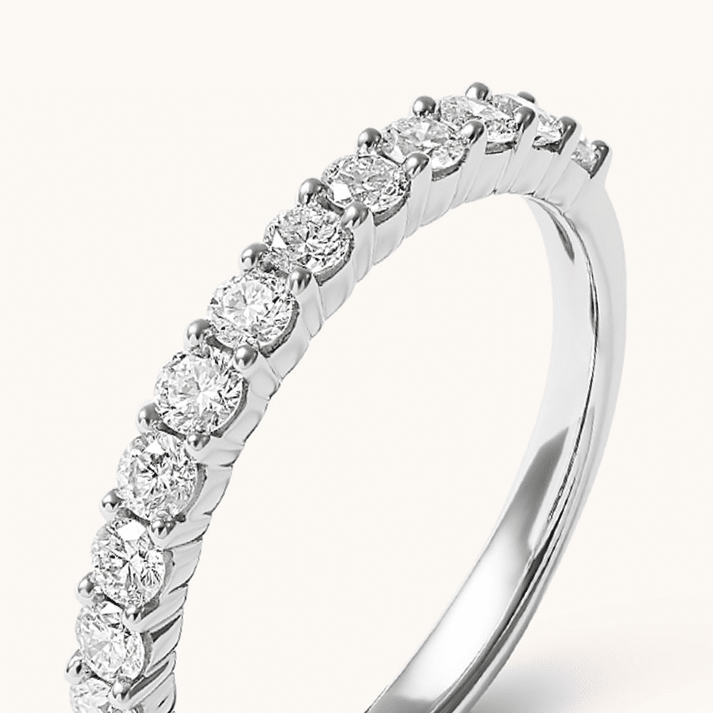 Single Row Dress Ring with 0.50tw of Laboratory-Grown Diamonds in Sterling Silver and Platinum Rings Bevilles 
