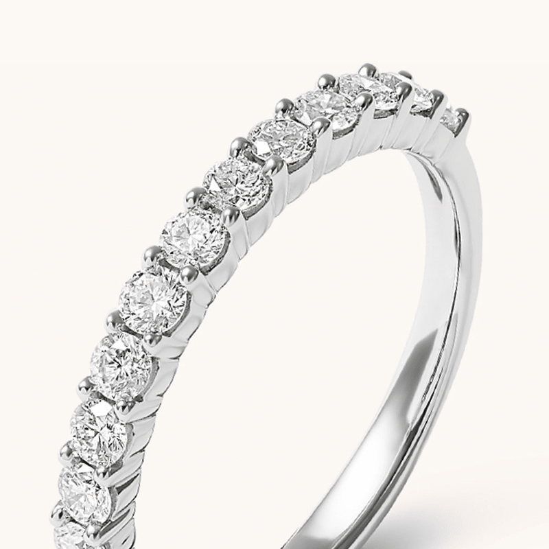 Single Row Dress Ring with 0.50tw of Laboratory-Grown Diamonds in Sterling Silver and Platinum Rings Bevilles 