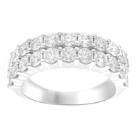 Double Row Dress Ring with 2.00tw of Laboratory-Grown Diamond in Sterling Silver and Platinum Rings Bevilles 