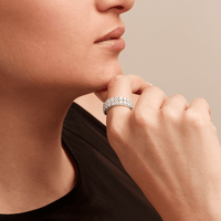 Double Row Dress Ring with 2.00tw of Laboratory-Grown Diamond in Sterling Silver and Platinum Rings Bevilles 