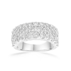 Triple Row Dress Ring with 3.00ct of Laboratory Grown Diamond in Sterling Silver and Platinum Bevilles Jewellers 