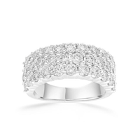 Triple Row Dress Ring with 3.00ct of Laboratory Grown Diamond in Sterling Silver and Platinum Bevilles Jewellers 