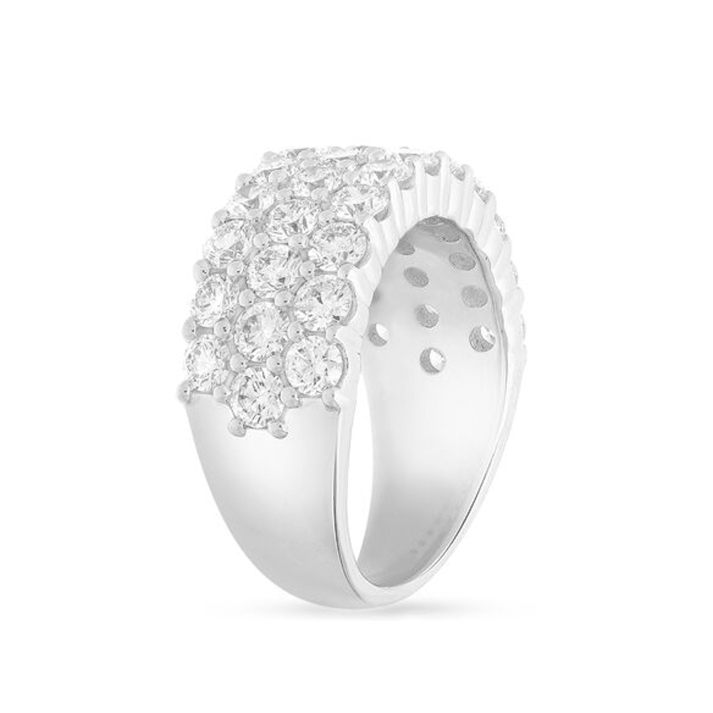Triple Row Dress Ring with 3.00ct of Laboratory Grown Diamond in Sterling Silver and Platinum Bevilles Jewellers 