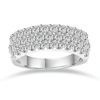 Triple Row Dress Ring with 1.50ct of Laboratory Grown Diamonds in Sterling Silver and Platinum Bevilles Jewellers 