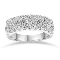 Triple Row Dress Ring with 1.50ct of Laboratory Grown Diamonds in Sterling Silver and Platinum Bevilles Jewellers 