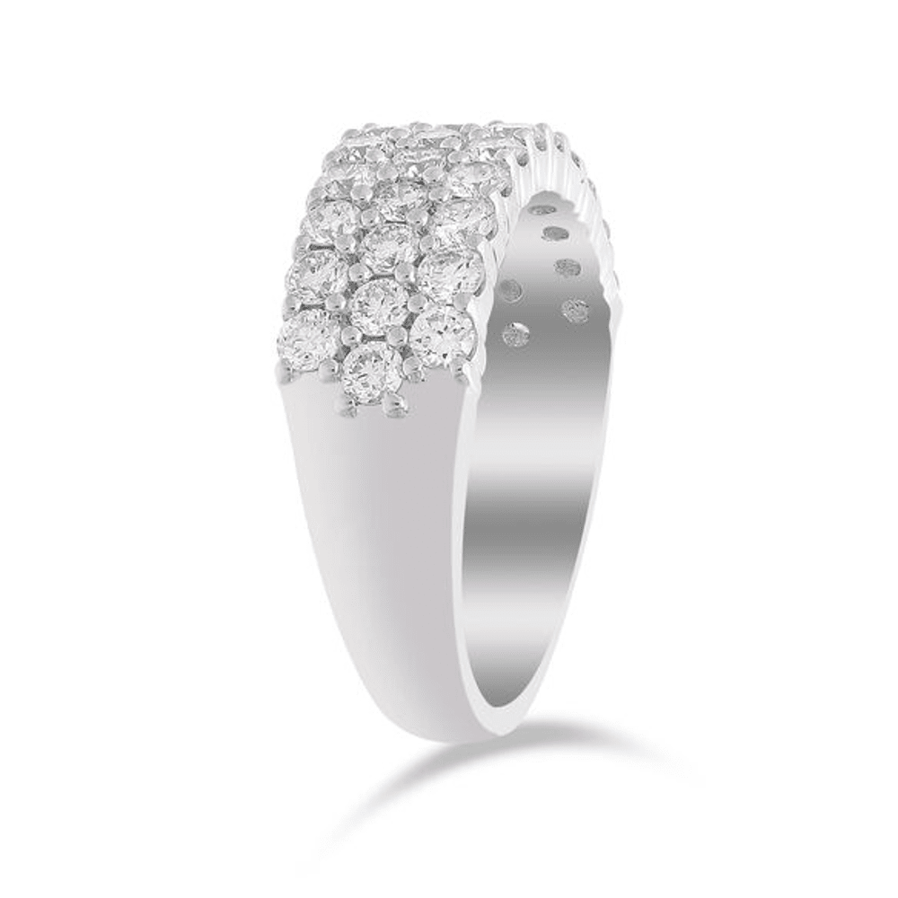 Triple Row Dress Ring with 1.50ct of Laboratory Grown Diamonds in Sterling Silver and Platinum Bevilles Jewellers 