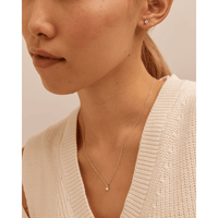 Earring and Necklace Set with 0.50tw of Laboratory-Grown Diamonds in Sterling Silver and Platinum Bevilles 