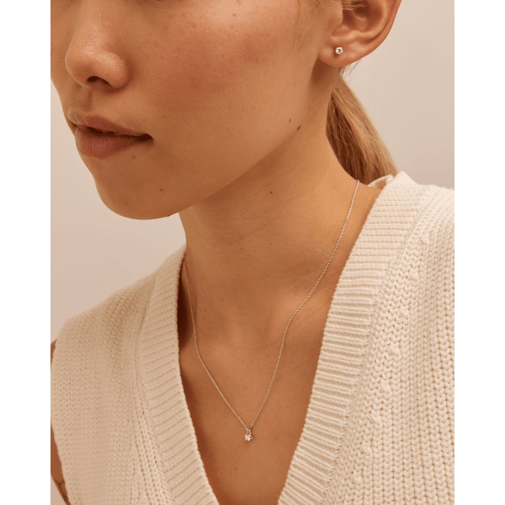 Earring and Necklace Set with 0.50tw of Laboratory-Grown Diamonds in Sterling Silver and Platinum Bevilles 