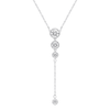 Bezel Set Lariat Necklace with 1.00ct of Laboratory Grown Diamonds in Sterling Silver and Platinum Bevilles Jewellers 