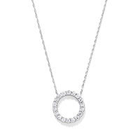45cm Circle Pendant Necklace with 0.50tw of Laboratory-Grown Diamonds in Sterling Silver and Platinum Pendants Bevilles 