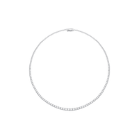 Graduated Tennis Necklace with 8.00ct of Laboratory Grown Diamonds in Sterling Silver and Platinum Bevilles Jewellers 
