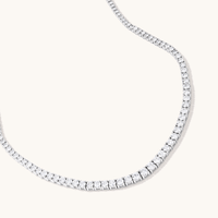 43cm Graduated Tennis Necklace with 8.00tw of Laboratory-Grown Diamonds in Sterling Silver and Platinum Pendants Bevilles 
